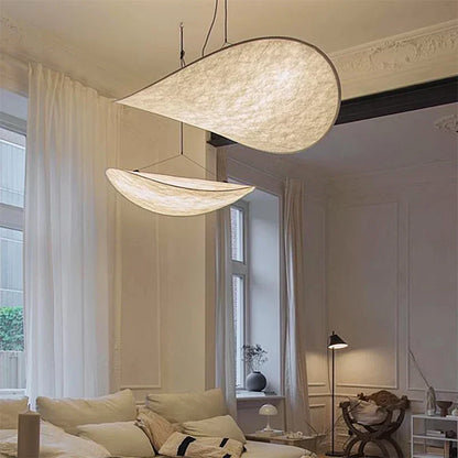 DecorBites™ Japanese Wabi-Sabi Minimalist Bedroom Chandelier - White Art Tea Room Lighting