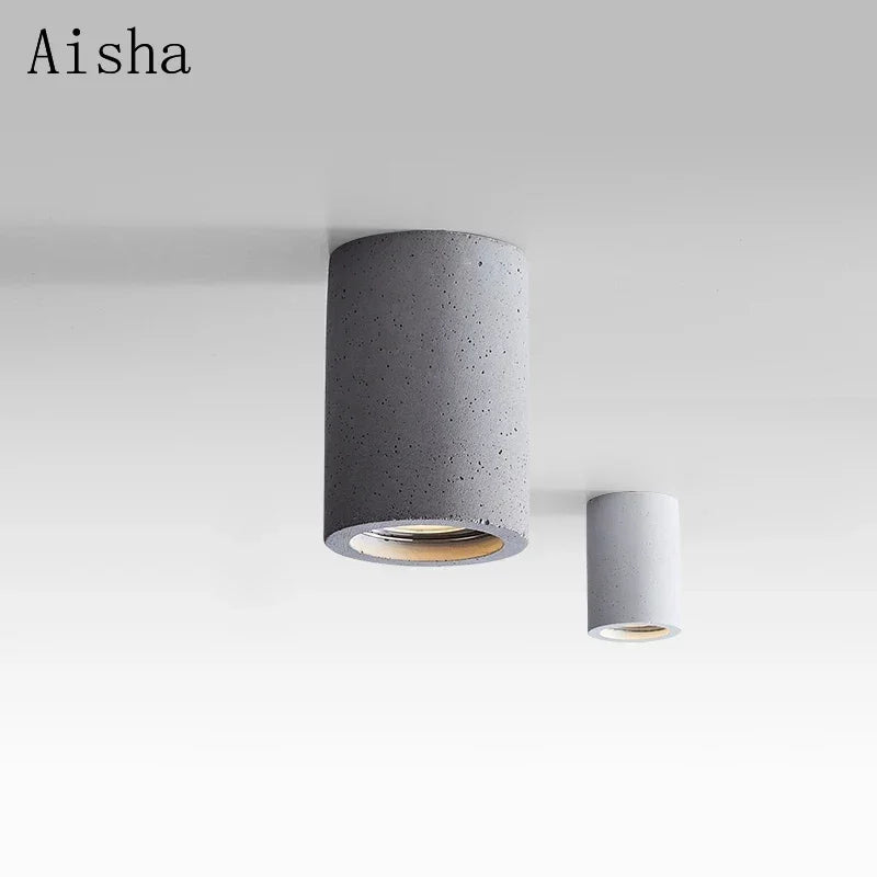 DecorBites™ Cement LED Round Downlight: Minimalist Ceiling Spotlight for Living Room and Aisle