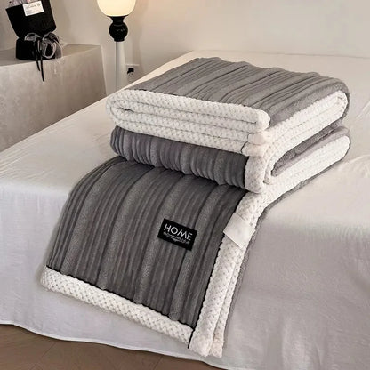 DecorBites™ Cozy Faux Rabbit Plush Blanket for Autumn/Winter - Soft Milk Velvet Nap Blanket