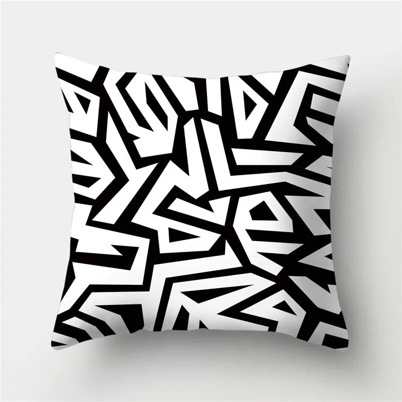 DecorBites™ Geometric Stripes Pillowcase 45x45cm Polyester Cushion Cover for Living Room