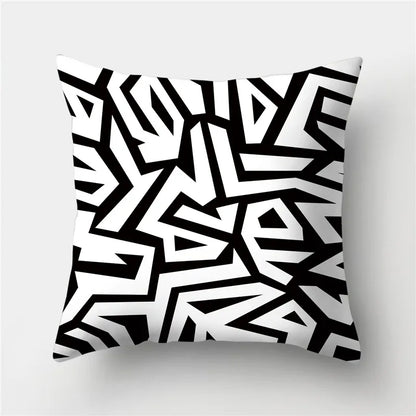 DecorBites™ Geometric Stripes Pillowcase 45x45cm Polyester Cushion Cover for Living Room