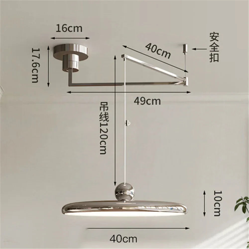 DecorBites™ Cream Iron Art Chandelier LED Pendant Light for Bedroom Living Room