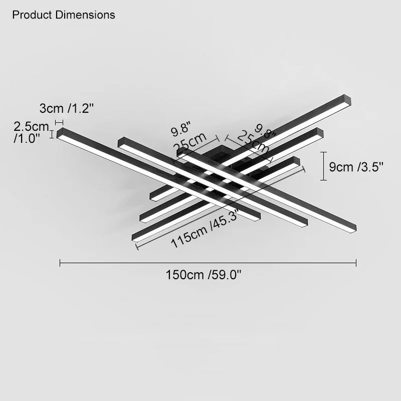 DecorBites™ Black Chandelier LED Ceiling Lamp for Master Bedroom Living Room Energy Saving Light