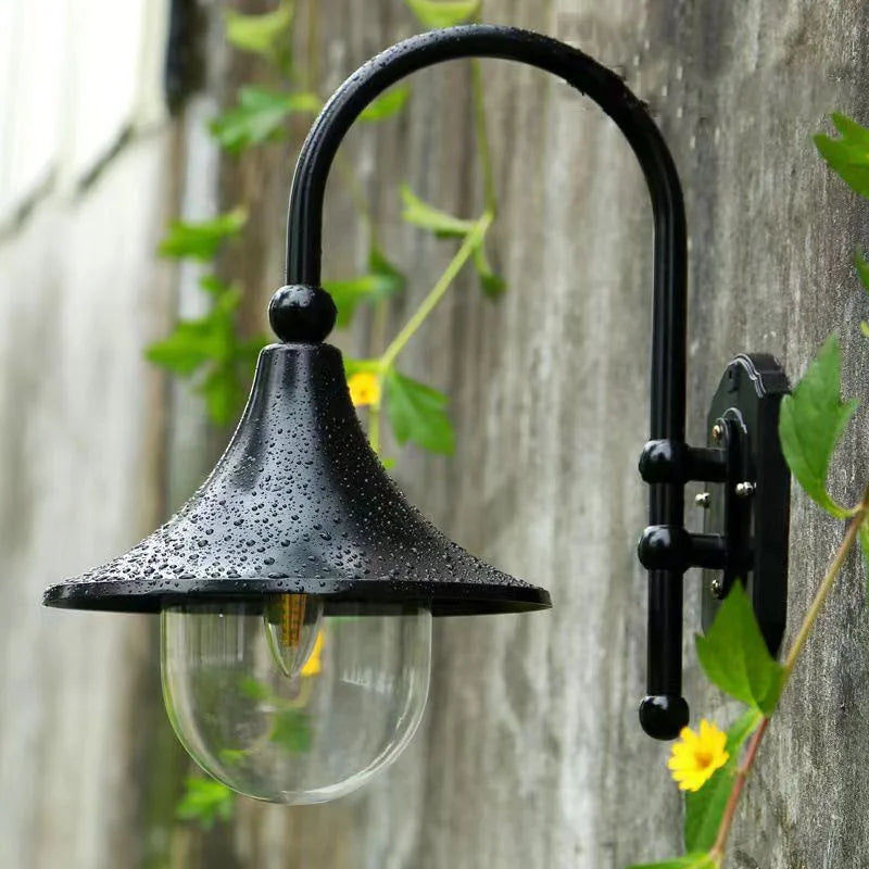 DecorBites™ Black Outdoor Wall Lamp for Country Garden Villa Aisle Balcony Lighting