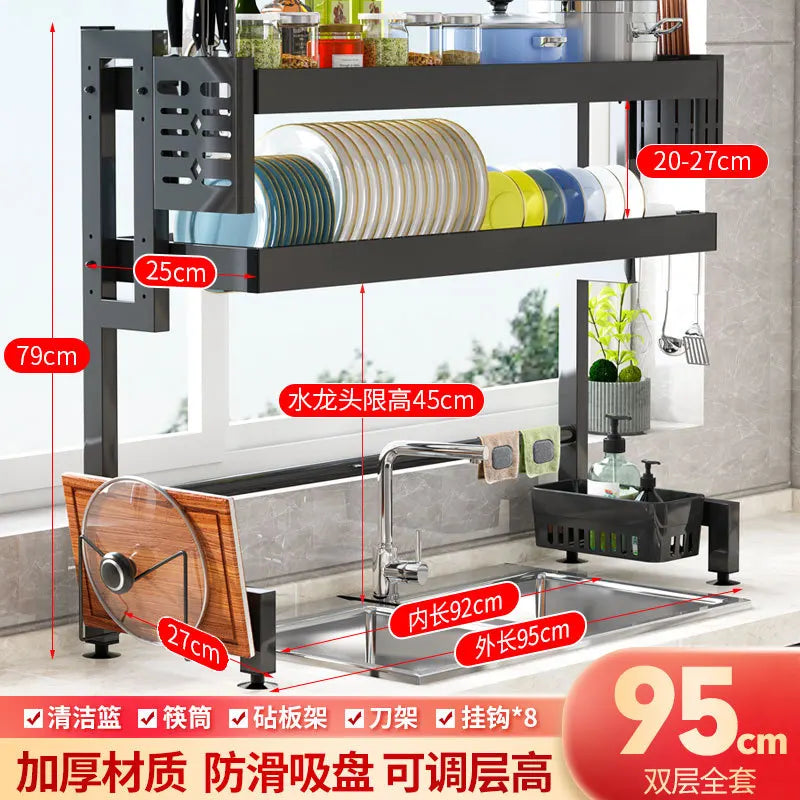 ™ Kitchen Sink Dish Drying Rack Cutlery Organizer Shelf Counter Storage