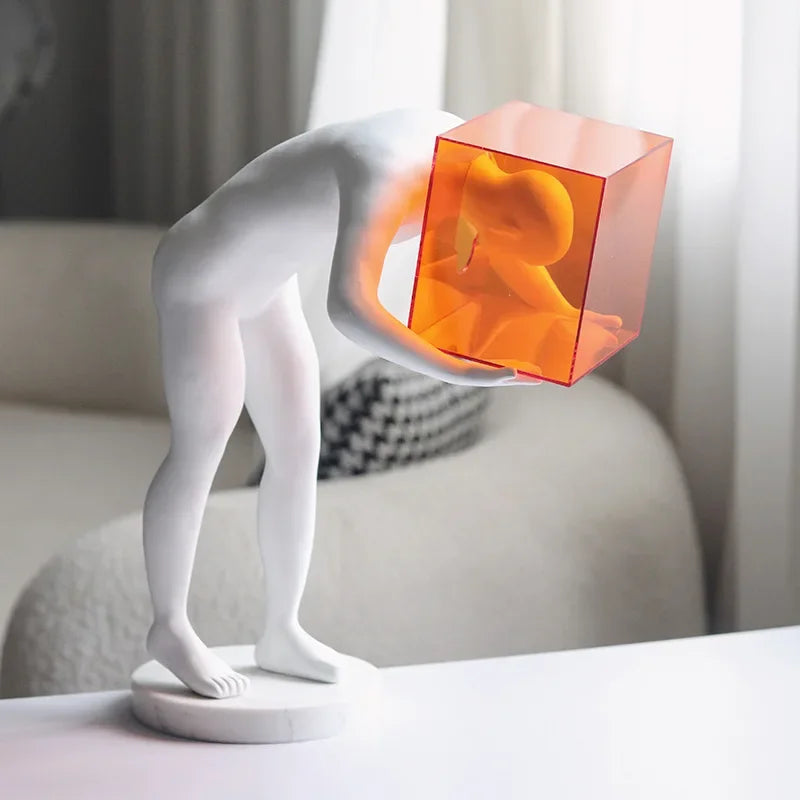 DecorBites™ Abstract Figure Sculpture Cage Human Body Mind Decor Figurines