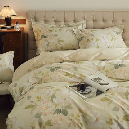 DecorBites™ Butterfly Blooming Flowers Print 100% Egyptian Cotton Bedding Set