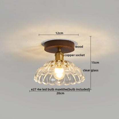 DecorBites™ LED Glass Wood Ceiling Light Modern Plafondlamp for Living Room