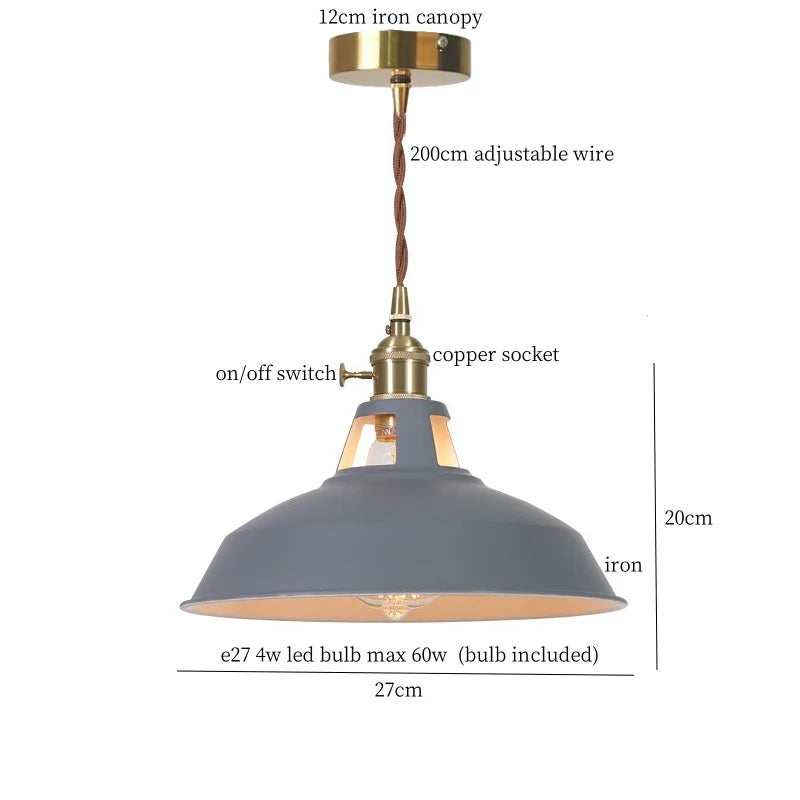 DecorBites™ Blue Iron Art LED Pendant Light, Nordic Modern Style for Home and Commercial Spaces