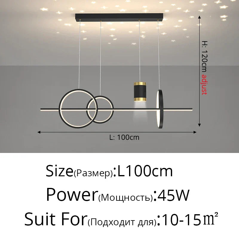 DecorBites™ Black Nordic Style LED Pendant Lights for Living Room Dining Room Lighting