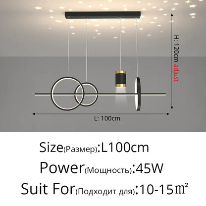 DecorBites™ Black Nordic Style LED Pendant Lights for Living Room Dining Room Lighting