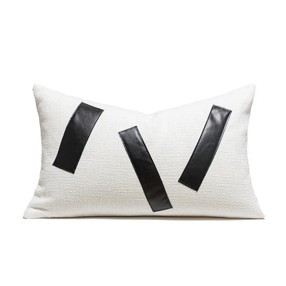 DecorBites™ Geometric Embroidered Cushion Cover with Tufted Tassels for Sofa and Bedroom