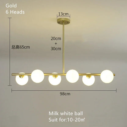 DecorBites™ Glass Ball Chandelier - Modern LED Pendant Lamp for Home Decor