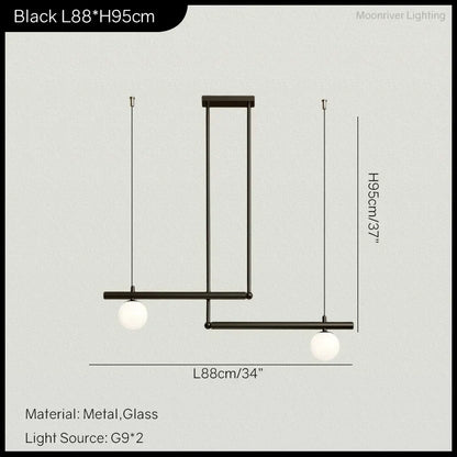DecorBites™ Linear Minimalist Chandelier Pendant Light for Living Room, Dining Table Ceiling Decor