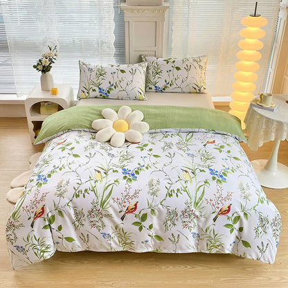 DecorBites™ Brushed Printed Duvet Cover Set with 2 Pillowcases, Queen/Single Size
