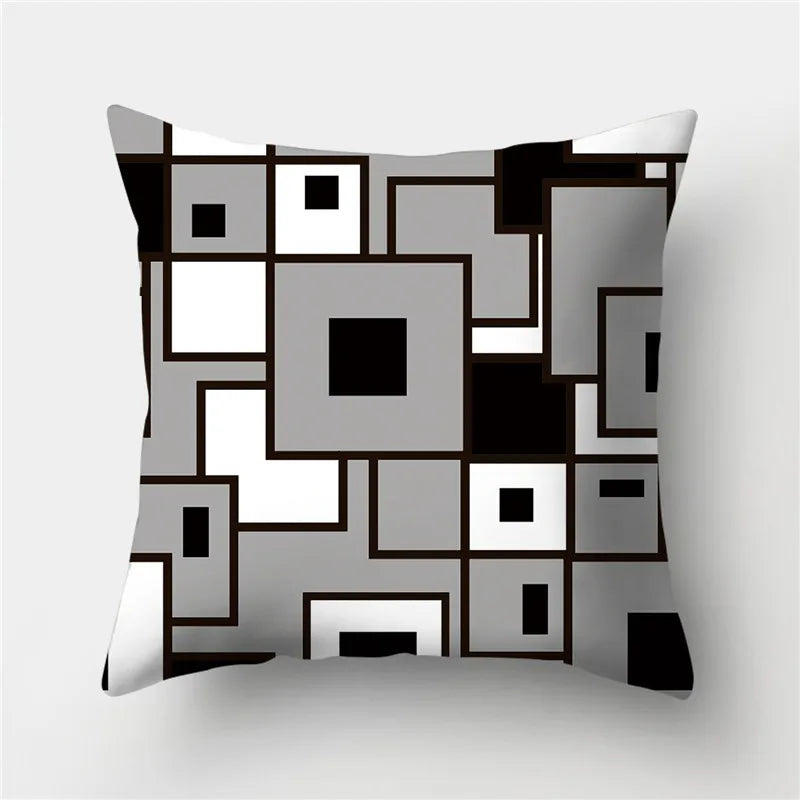 DecorBites™ Geometric Stripes Pillowcase 45x45cm Polyester Cushion Cover for Living Room
