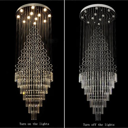 DecorBites™ Crystal Chandelier Lighting Luxury Home Decor Loft Villa Stairs Chandeliers