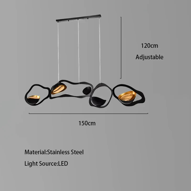 DecorBites™ Black Stainless Steel Chandelier LED - Modern Luxury Design for Living Room