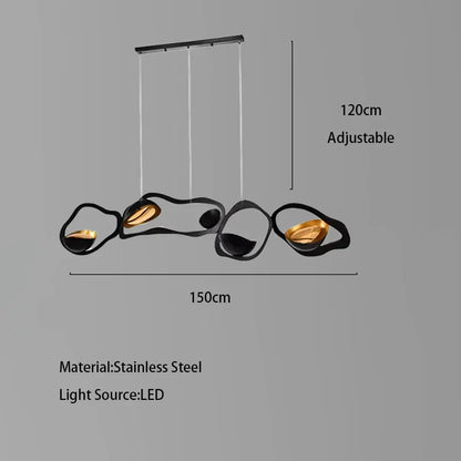 DecorBites™ Black Stainless Steel Chandelier LED - Modern Luxury Design for Living Room