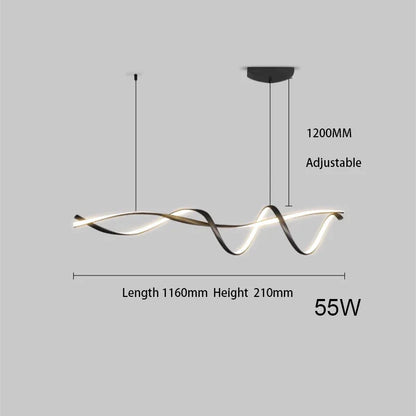 DecorBites™ Black Modern LED Chandelier Dining Room Kitchen Island Bar Ceiling Fixture