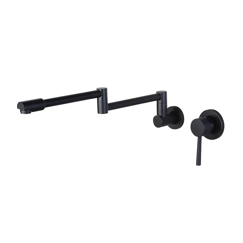DecorBites™ Black Brushed Gold Kitchen Faucet Wall Mounted Foldable Pot Filler Tap
