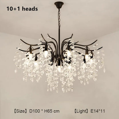 DecorBites™ Crystal Chandelier: Modern Luxury LED Branch Lighting for Living Room & Bedroom