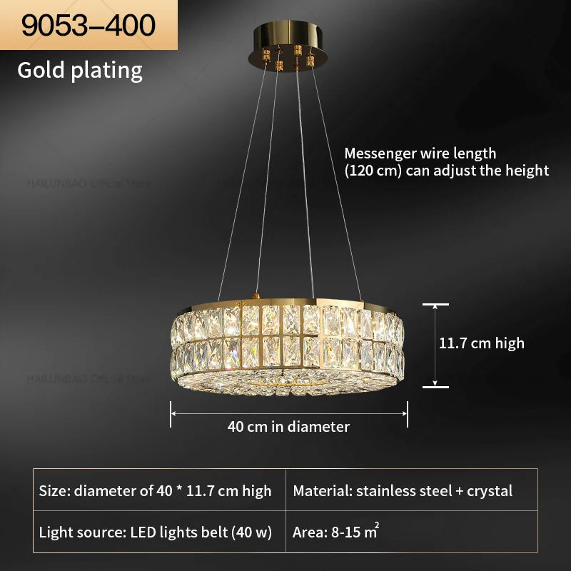 DecorBites™ Crystal Chandelier: Modern Luxury Lighting for Living Room, Restaurant, and Villa