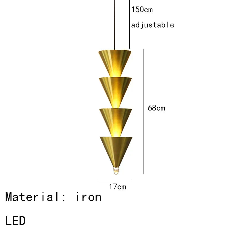 DecorBites™ Gold Black Cone LED Pendant Lamp for Stylish Home and Shop Lighting