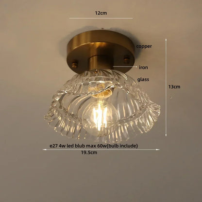 DecorBites™ Glass Flush Mounted Ceiling Light Fixture - Modern Nordic Green Glass LED Ceiling Lamp