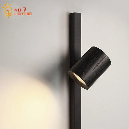 DecorBites™ Black/White Wooden Wall Lamp for Minimalist Style Living Spaces