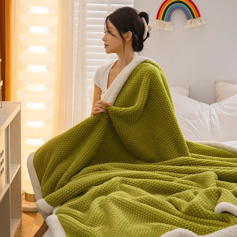 ™ High-Density Plush Double-Layer Blanket - Multi-Functional and Cozy Warmth