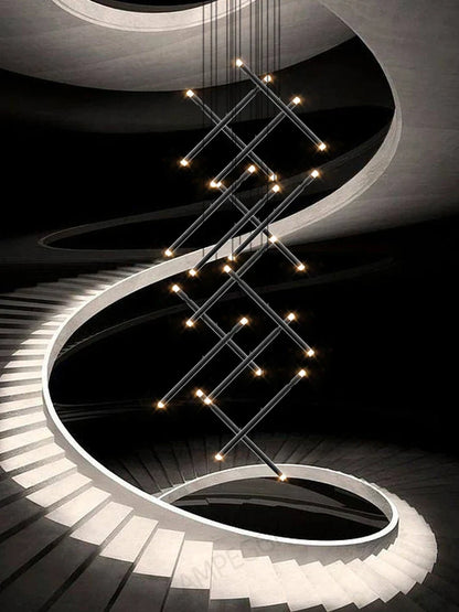 DecorBites™ LED Staircase Pendant Chandelier, Modern Nordic Restaurant Hanging Light