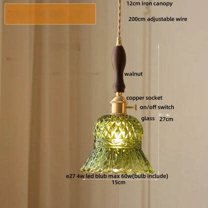 DecorBites™ Amber Glass LED Pendant Light Modern Nordic Hanging Lamp
