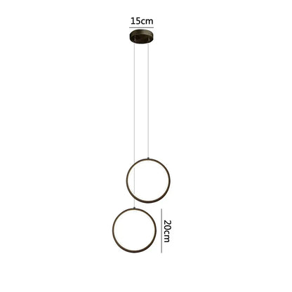 DecorBites™ Black LED Pendant Light: Elegant Bedroom Hanging Lamp, Small Chandelier