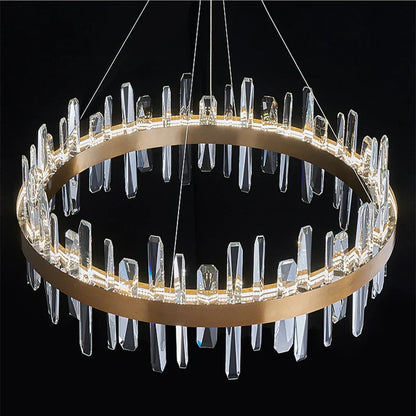 DecorBites™ K9 Luxury Pendant Chandelier: Elegant Indoor LED Lighting for Kitchen, Living Room & Bedroom.