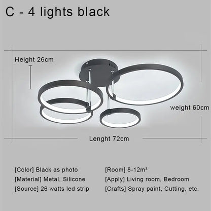 ™ LED Ceiling Chandelier Remote Control Living Room Bedroom Kitchen Lamp White
