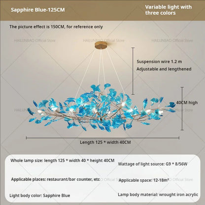 DecorBites™ Gingko Leaf Chandelier: Modern Luxury Art Decor for Home, Restaurant & Bar