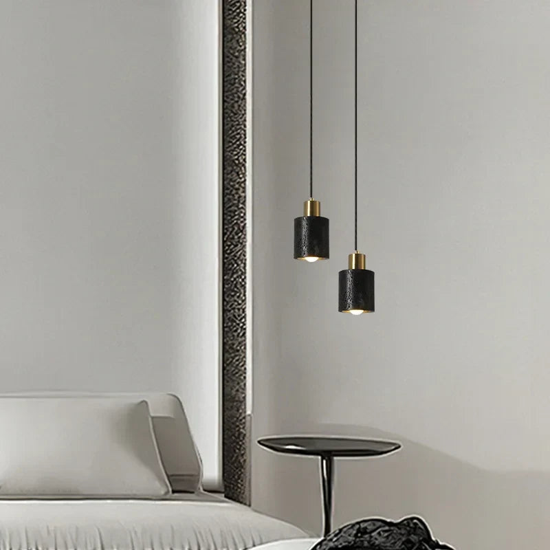 DecorBites™ Black Travertine LED Pendant Lamps: Nordic Modern Home Decoration Interior Hanging Light
