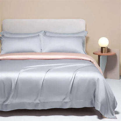 DecorBites™ Cooling Cotton Solid Bedding Set Ultra Soft Quilt Cover for Summer