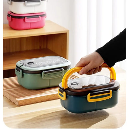 DecorBites™ Kids 2-Layer Bento Lunch Box, Microwaveable Food Container for School & Outdoor Activities