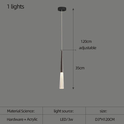 DecorBites™ Acrylic Cone Pendant Light for Villa Stair, Kitchen, and Restaurant.