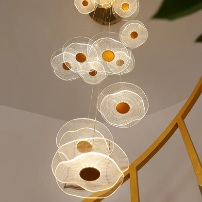 DecorBites™ Lotus Leaf Chandelier: Modern Nordic Design for Living Room, Bedroom, Attic.