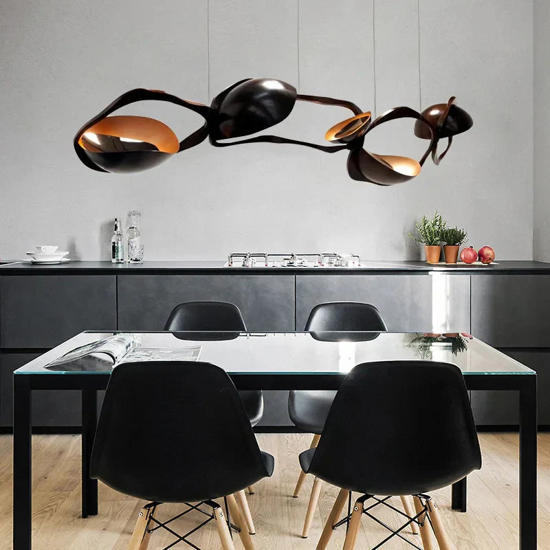DecorBites™ Black Stainless Steel Chandelier LED - Modern Luxury Design for Living Room