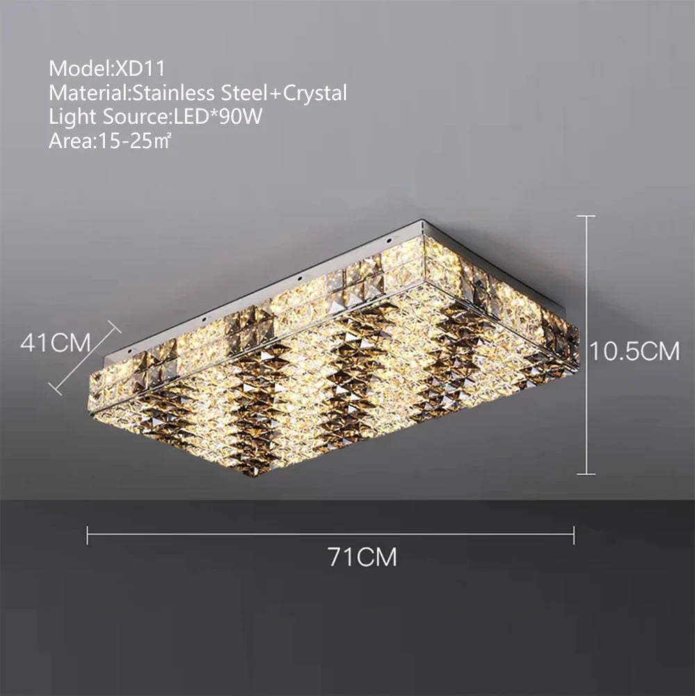 DecorBites™ Crystal LED Rectangle Chandelier for Elegant Home Decor