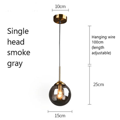 DecorBites™ Glass Pendant Lights: Modern LED Hanging Lamp for Home Lighting Fixtures