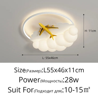 DecorBites™ Kids Cloud Airplane Chandelier Ceiling Light for Children's Bedroom