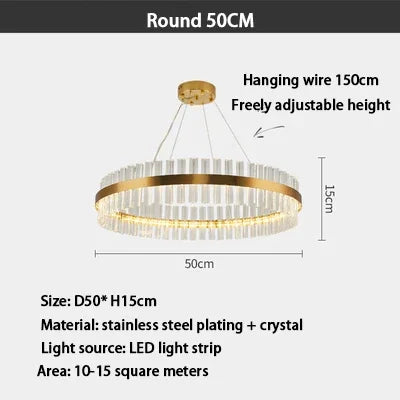 DecorBites™ Crystal Ring Chandelier LED Pendant Light Fixture