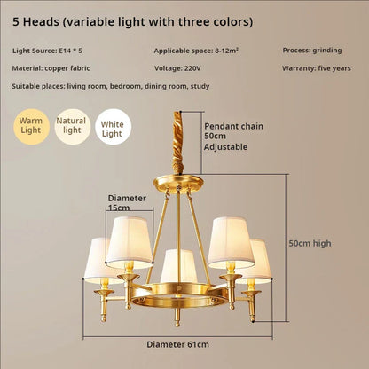 DecorBites™ Copper American Chandelier: Luxury Modern Living Room, Dining Room, Bedroom Light