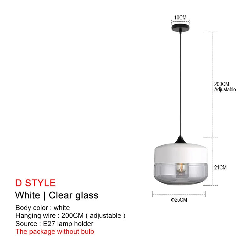 DecorBites™ Black Glass Pendant Lights: Modern Nordic Chandelier for Dining Room, Kitchen, Bedroom, and Restaurant