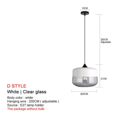 DecorBites™ Black Glass Pendant Lights: Modern Nordic Chandelier for Dining Room, Kitchen, Bedroom, and Restaurant